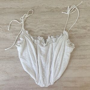 Princess Polly White Eyelet Crop Top